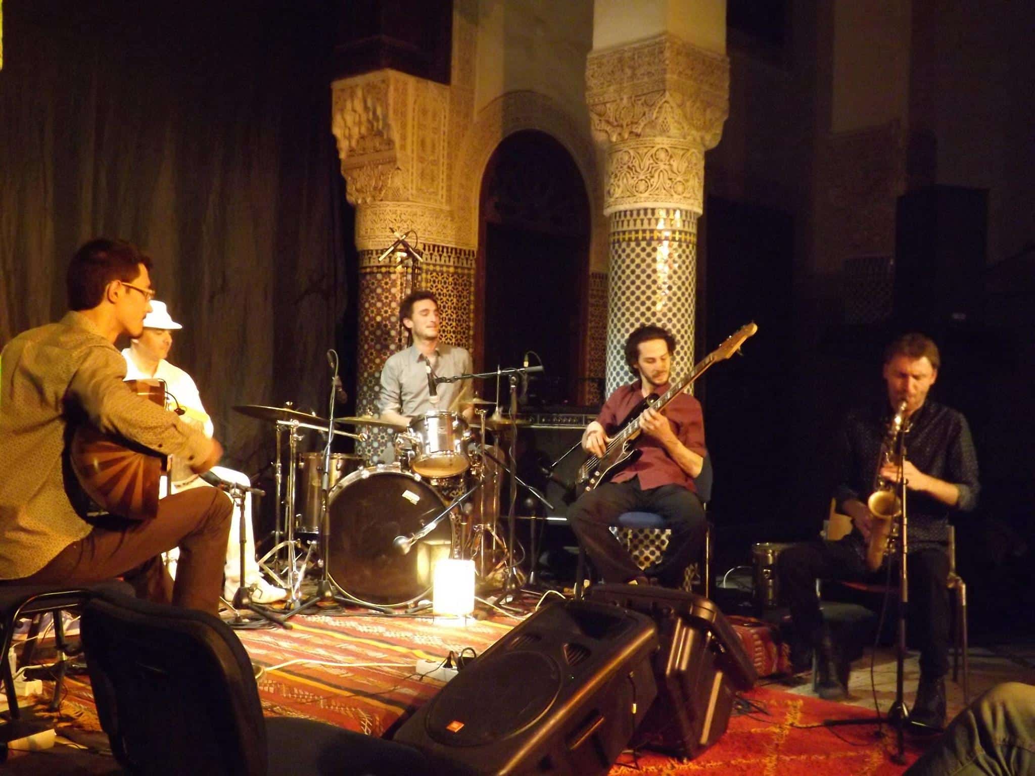 Band of musician play at Dar Batha in Fez