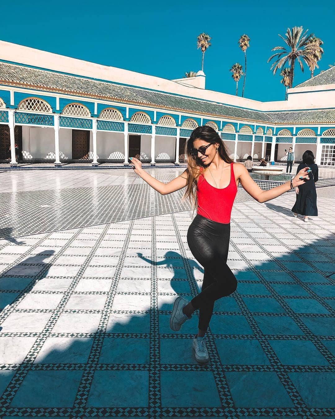 A girl dance in The Bahia Palace In Marrakech