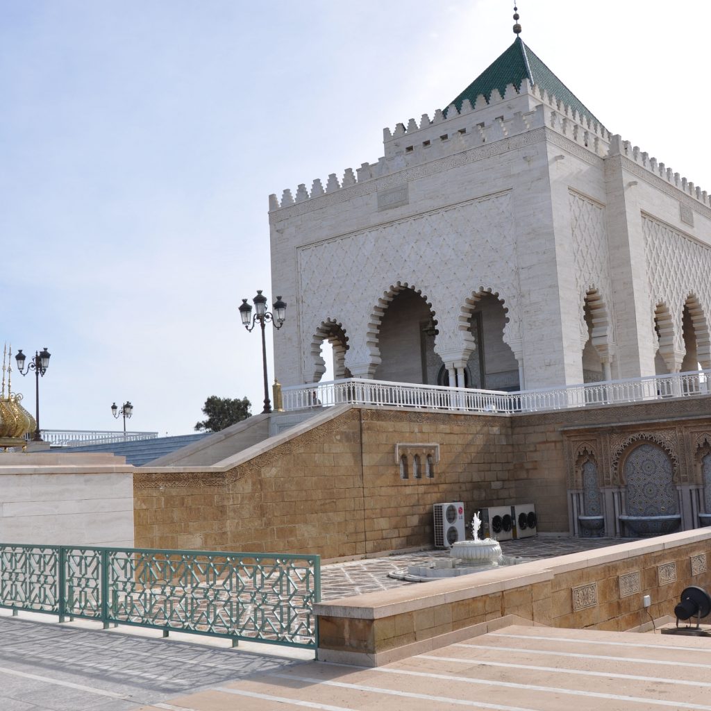 outside Mausoleum of Mohammed V in Rabat